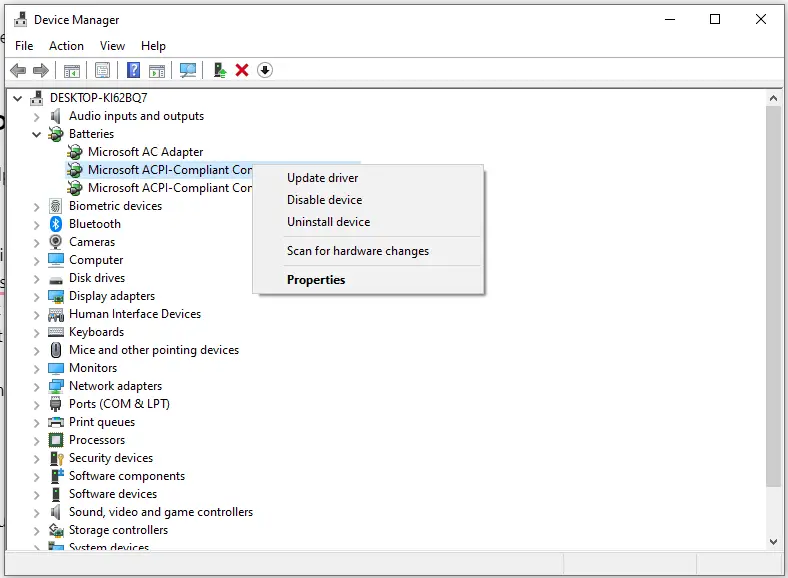 How to Uninstall Microsoft ACPI Battery Driver